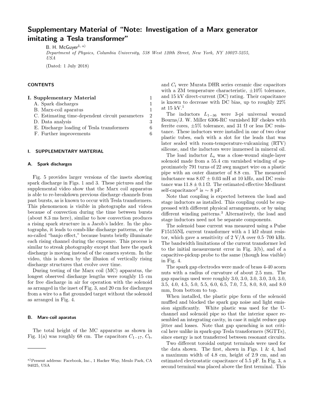 Note: Investigation of a Marx Generator Imitating a Tesla Transformer” B