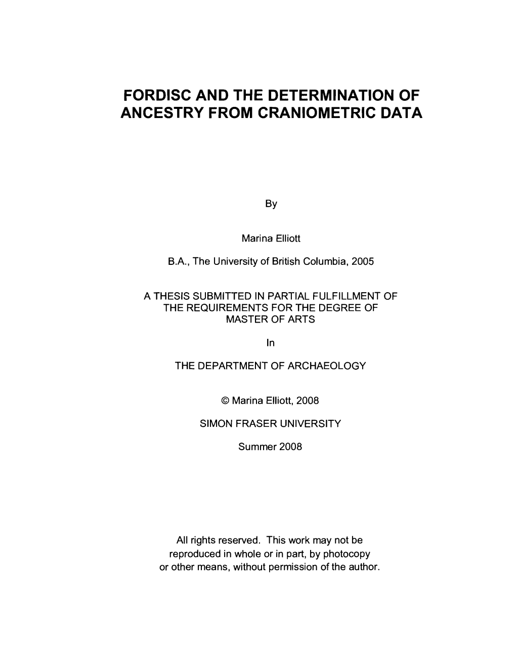 Fordisc and the Determination of Ancestry from Craniometric Data