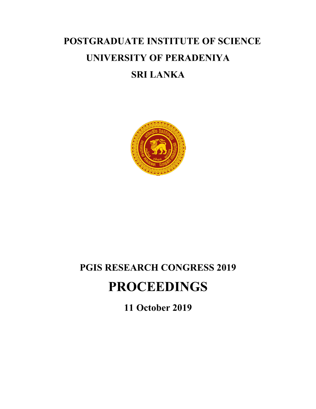 PROCEEDINGS 11 October 2019