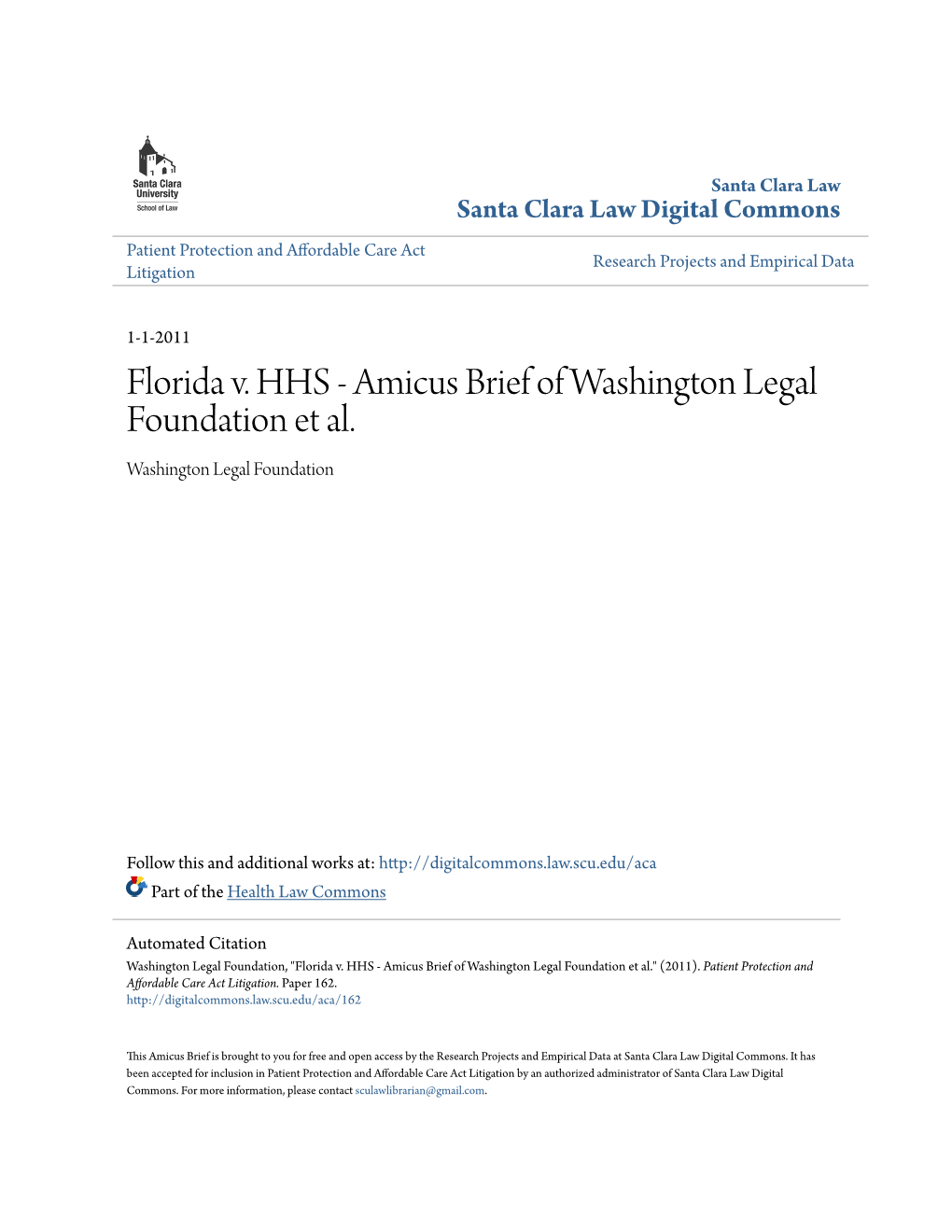 Amicus Brief of Washington Legal Foundation Et Al