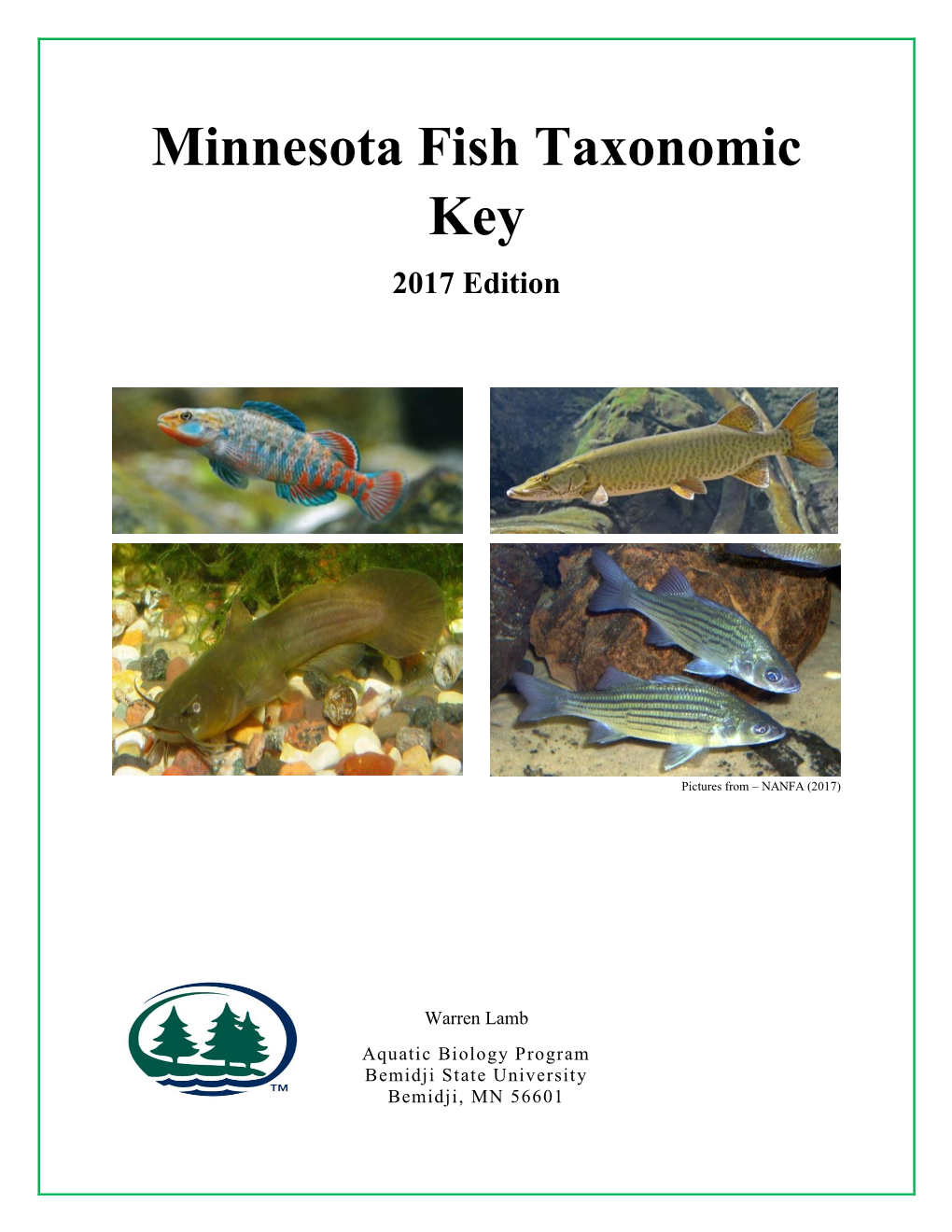 Minnesota Fish Taxonomic Key 2017 Edition