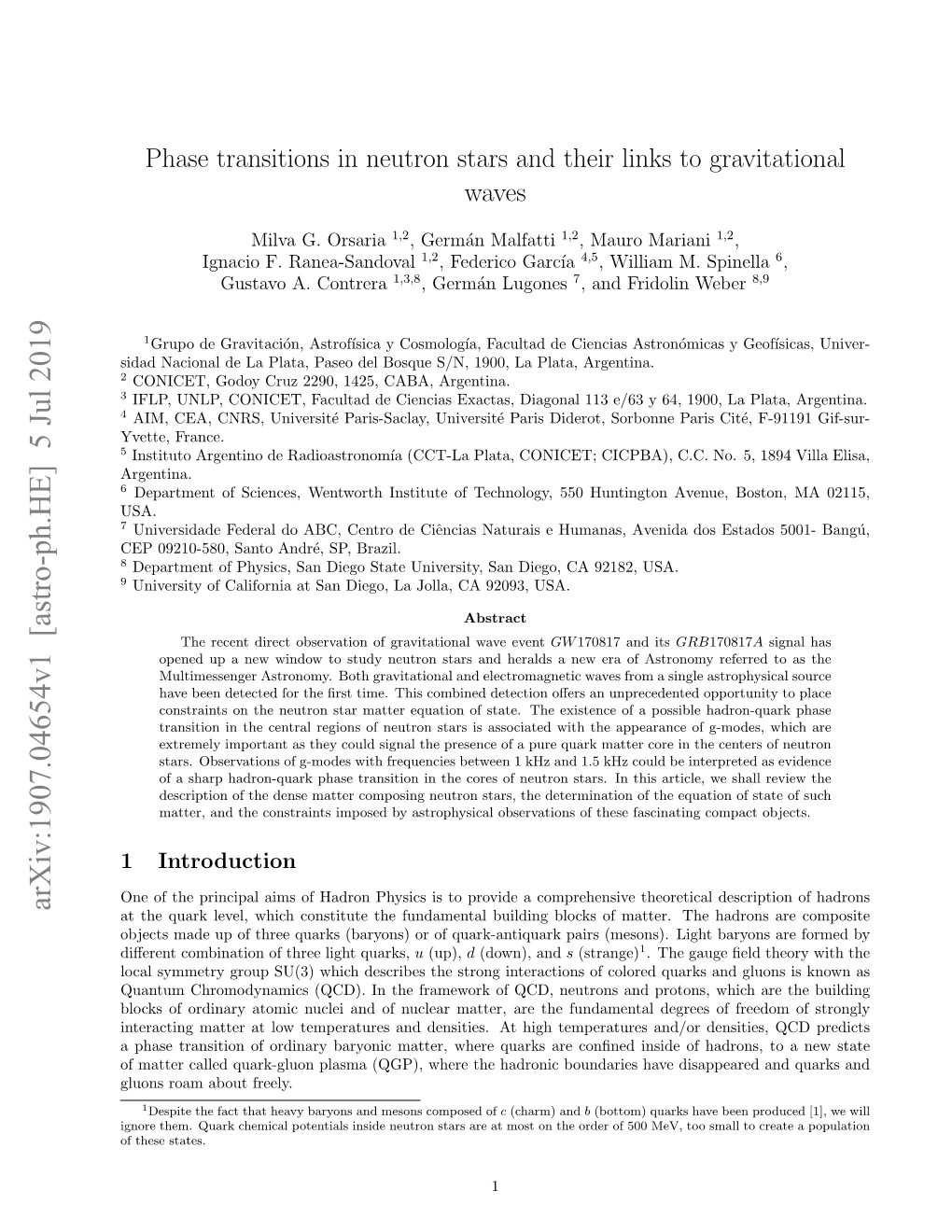 Phase Transitions in Neutron Stars and Their Links to Gravitational Waves