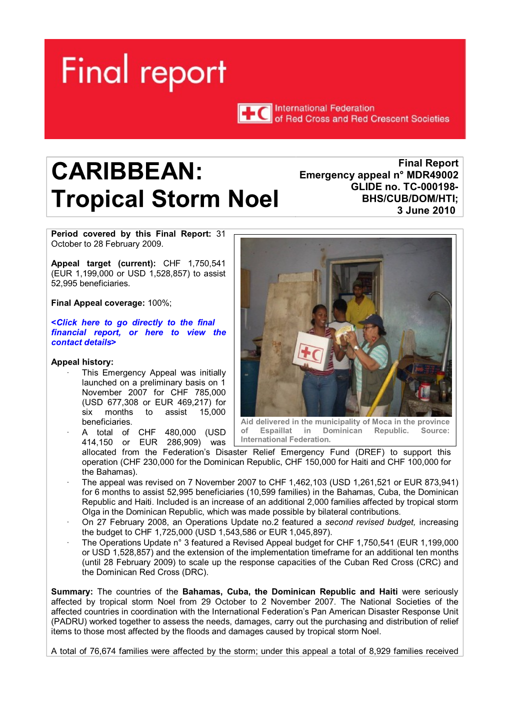 CARIBBEAN: Tropical Storm Noel