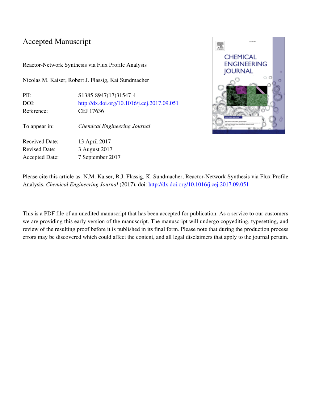 Reactor-Network Synthesis Via Flux Profile Analysis