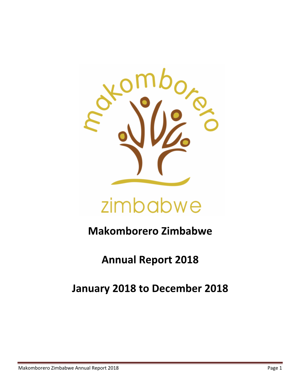 Makomborero Zimbabwe Annual Report 2018 January 2018 to December 2018