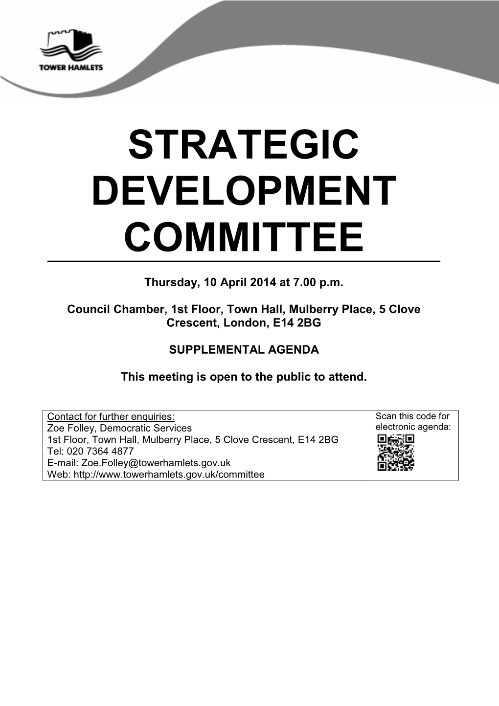 Heron Quays Agenda Supplement for Strategic Development Committee