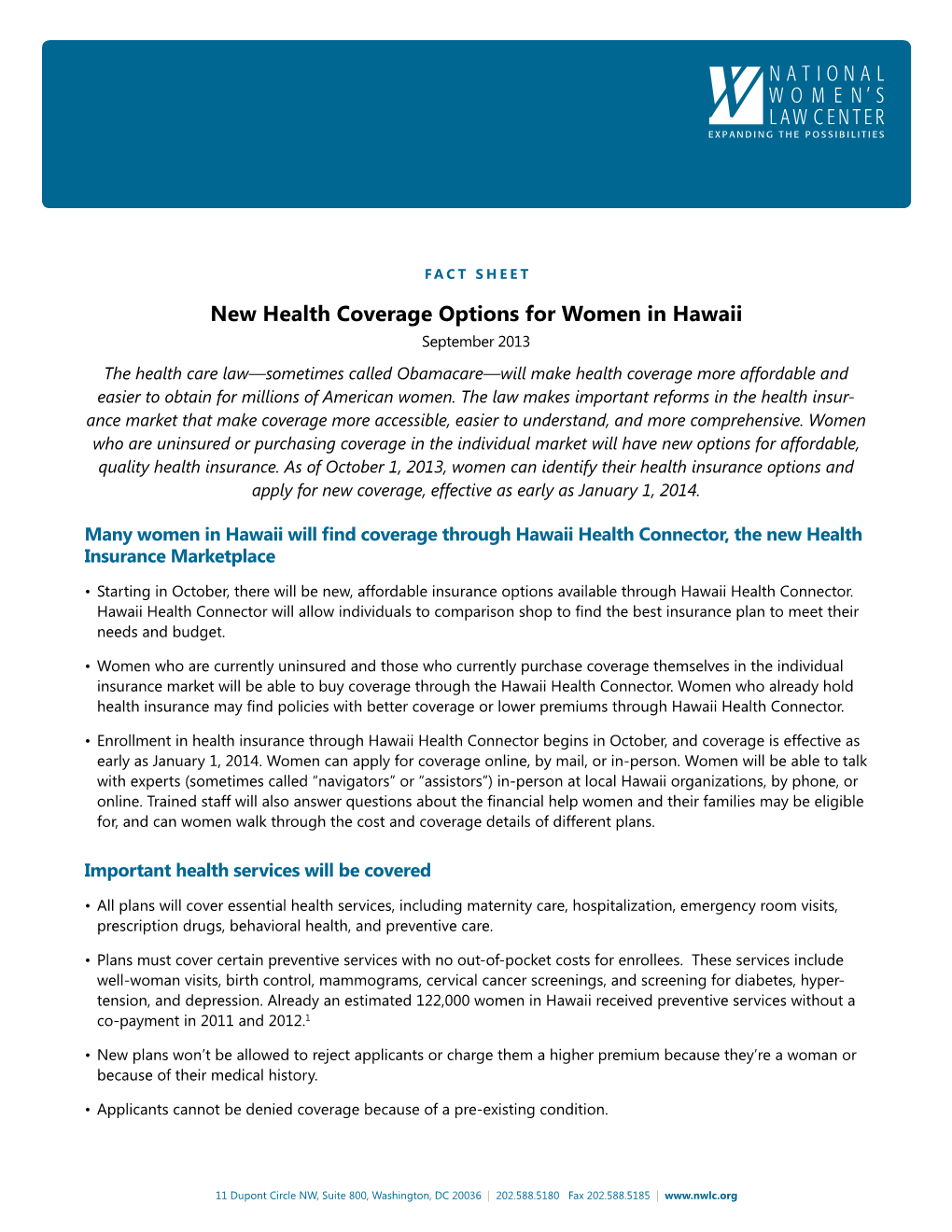 New Health Coverage Options for Women in Hawaii