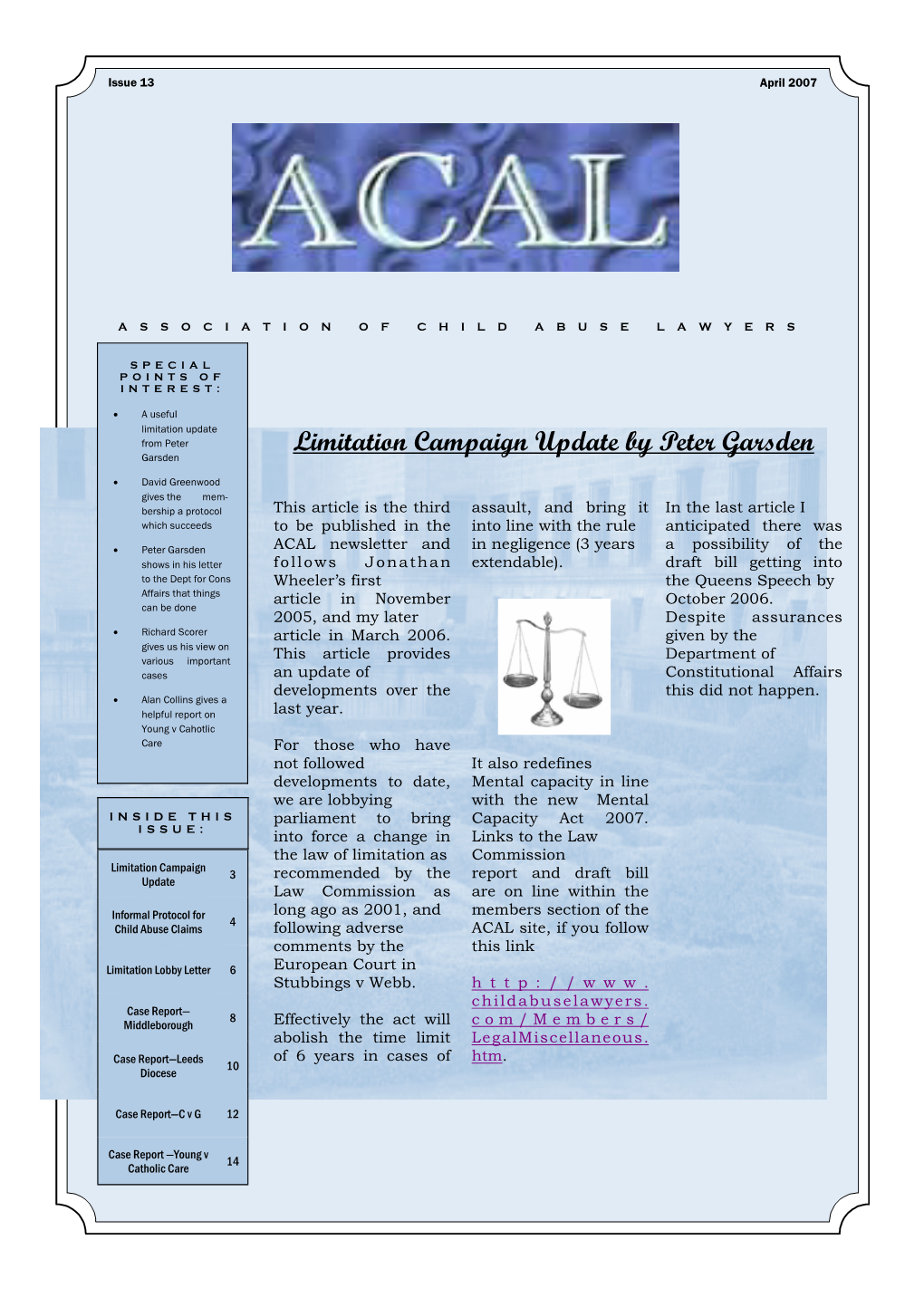 Newsletter March 2007