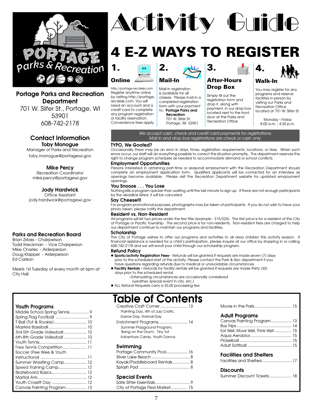 Activity Guide 4 E-Z WAYS to REGISTER 1