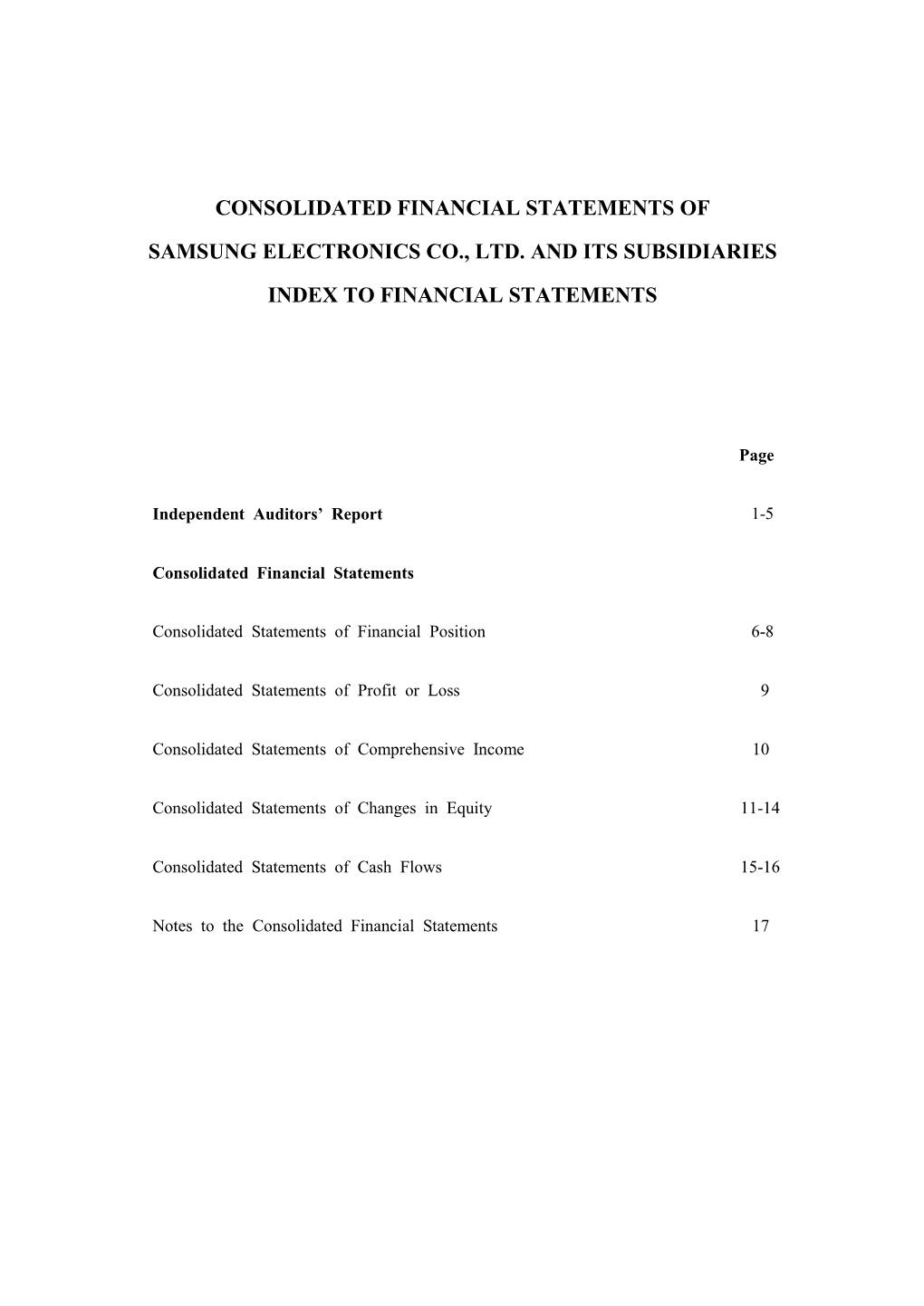 K-IFRS Independent Auditor's Report Opinion 2017