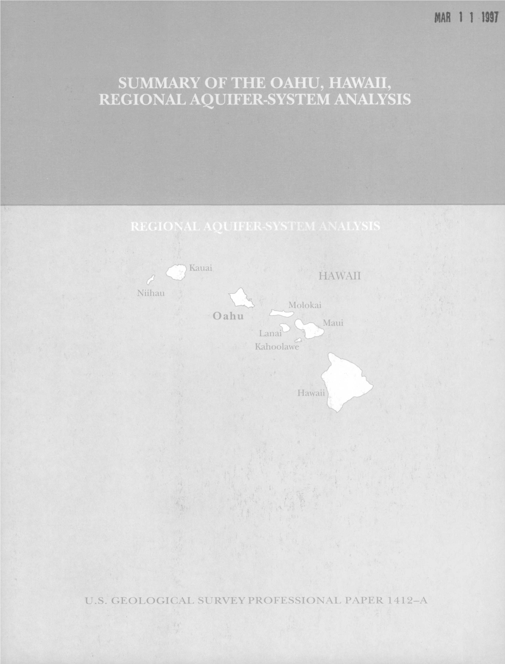 Summary of the Oahu, Hawaii, Regional Aquifer-System Analysis