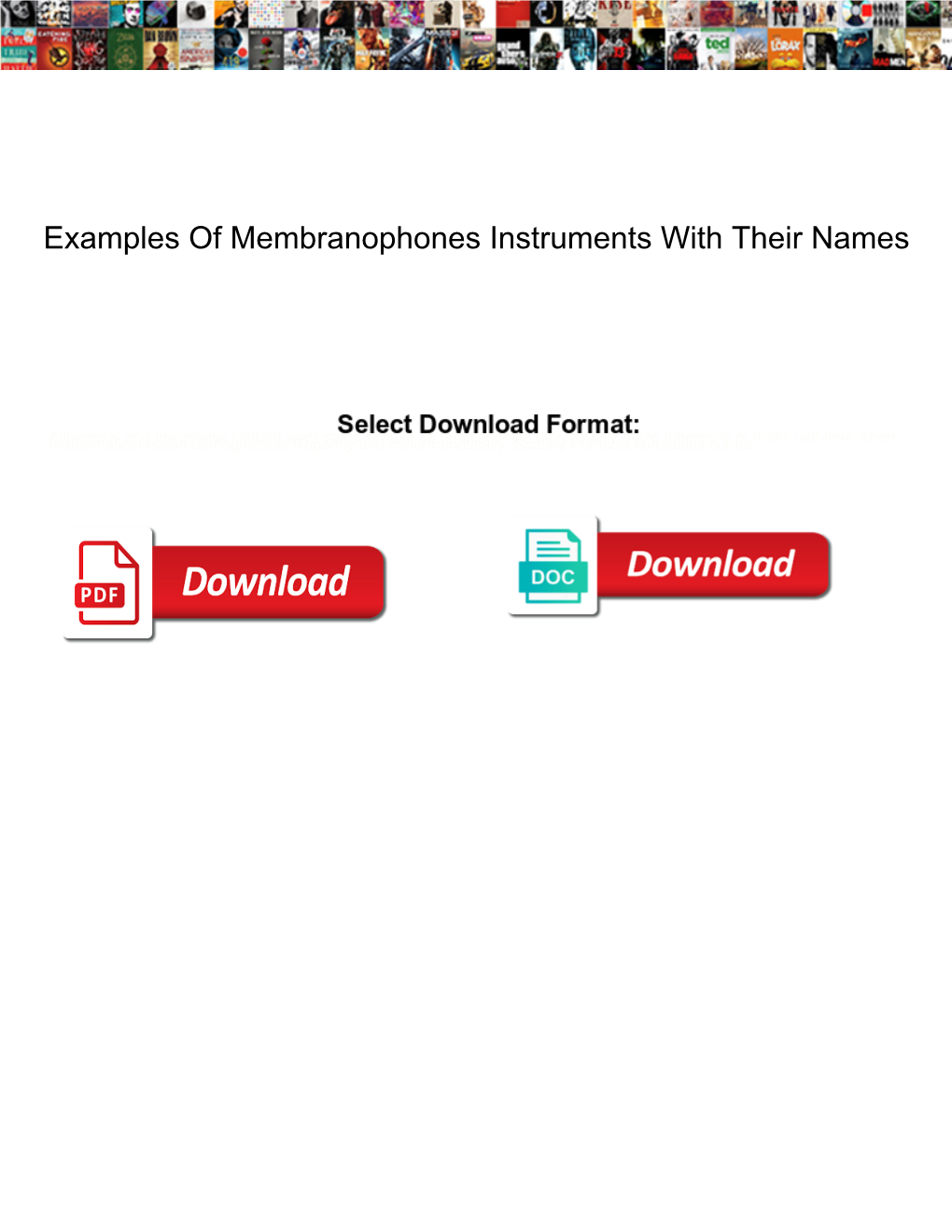 Examples of Membranophones Instruments with Their Names