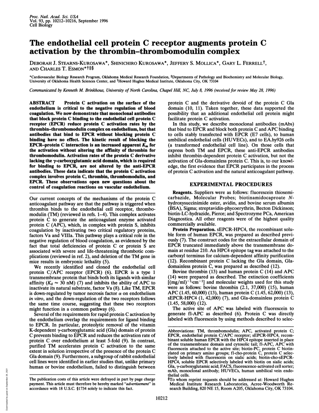 Activation by the Thrombin-Thrombomodulin Complex DEBORAH J