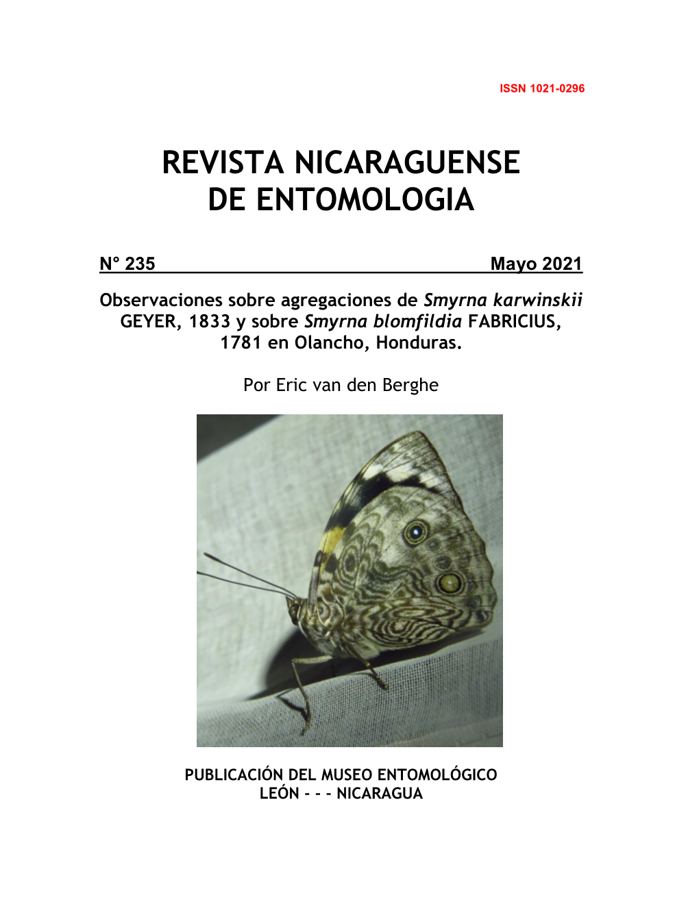 Revista Nicaragüense De Entomología. Número 73. 2013