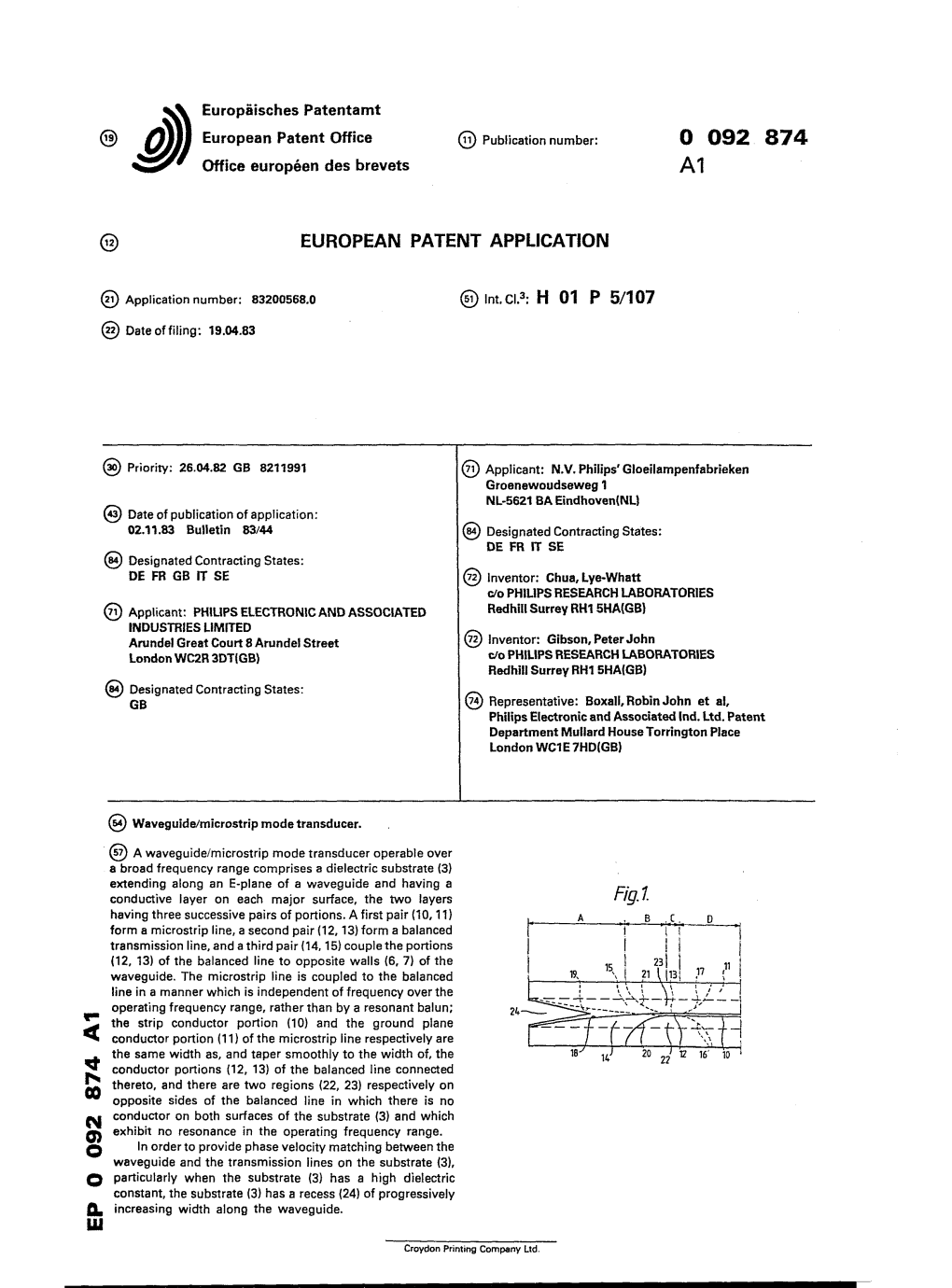 Waveguide/Microstrip Mode Transducer