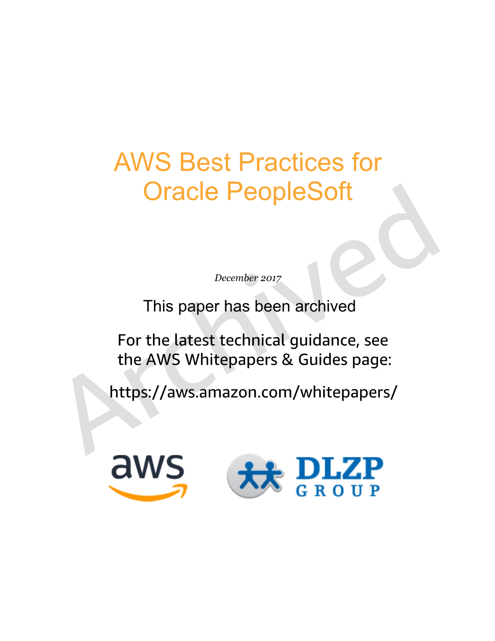 AWS Best Practices for Oracle Peoplesoft