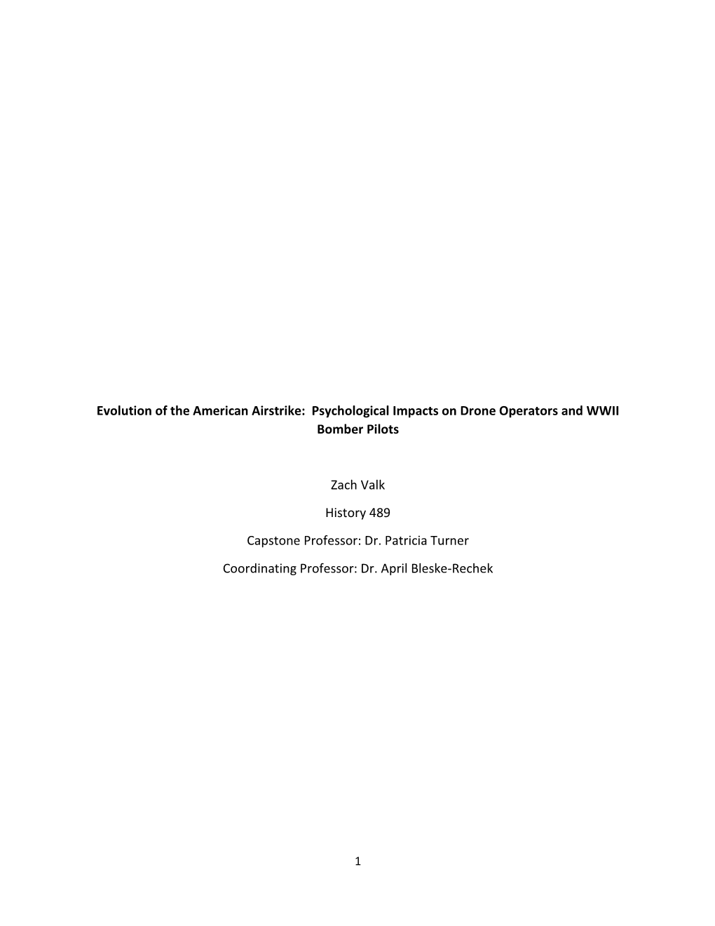 Evolution of the American Airstrike: Psychological Impacts on Drone Operators and WWII Bomber Pilots