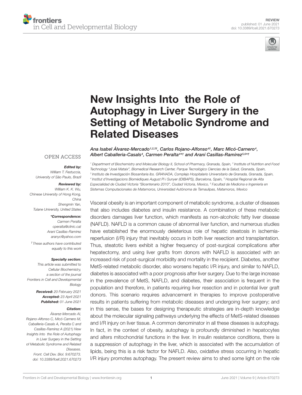 New Insights Into the Role of Autophagy in Liver Surgery in the Setting of Metabolic Syndrome and Related Diseases