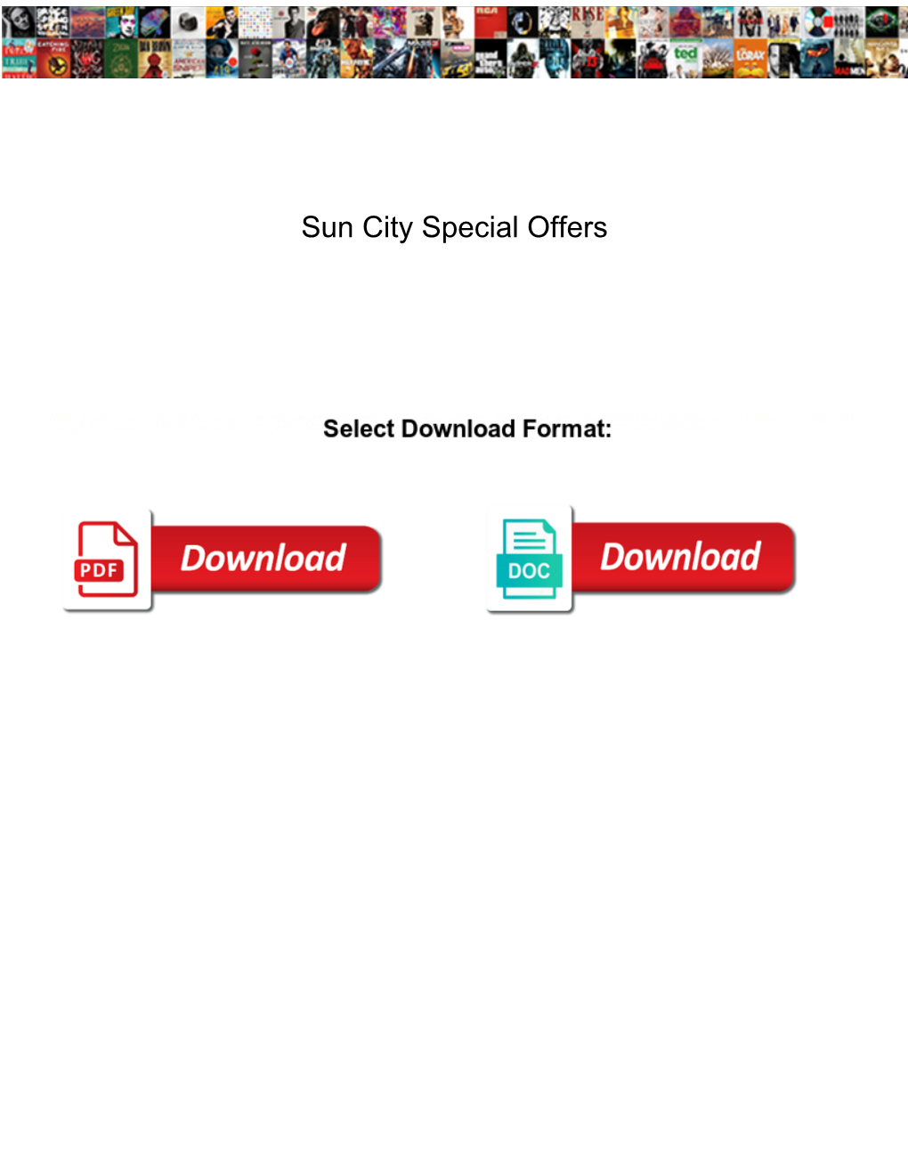 Sun City Special Offers