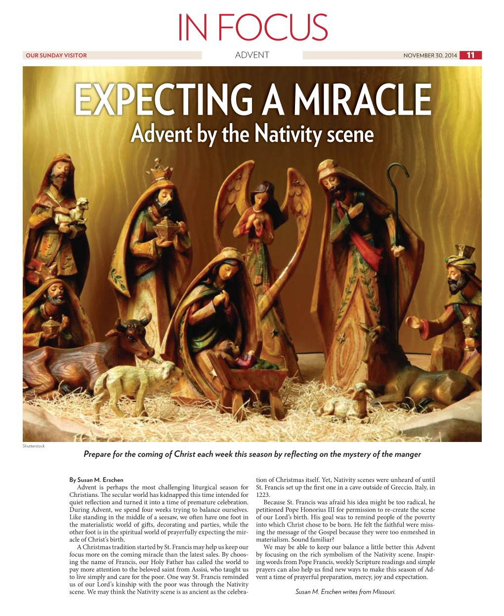 Advent by the Nativity Scene