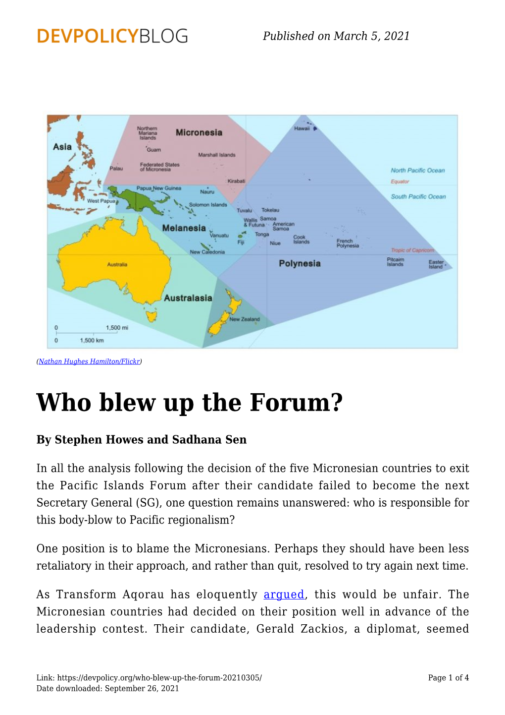 Who Blew up the Forum?