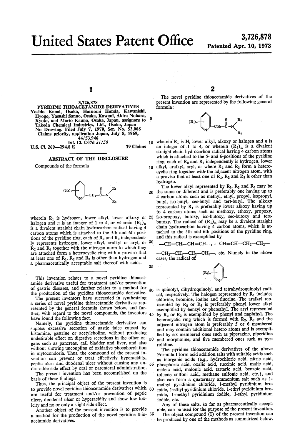 United States Patent Office Patented Apr