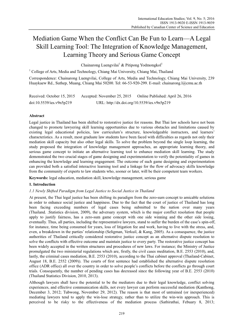 Mediation Game When the Conflict Can Be Fun to Learn—A Legal Skill Learning Tool: the Integration of Knowledge Management, Learning Theory and Serious Game Concept