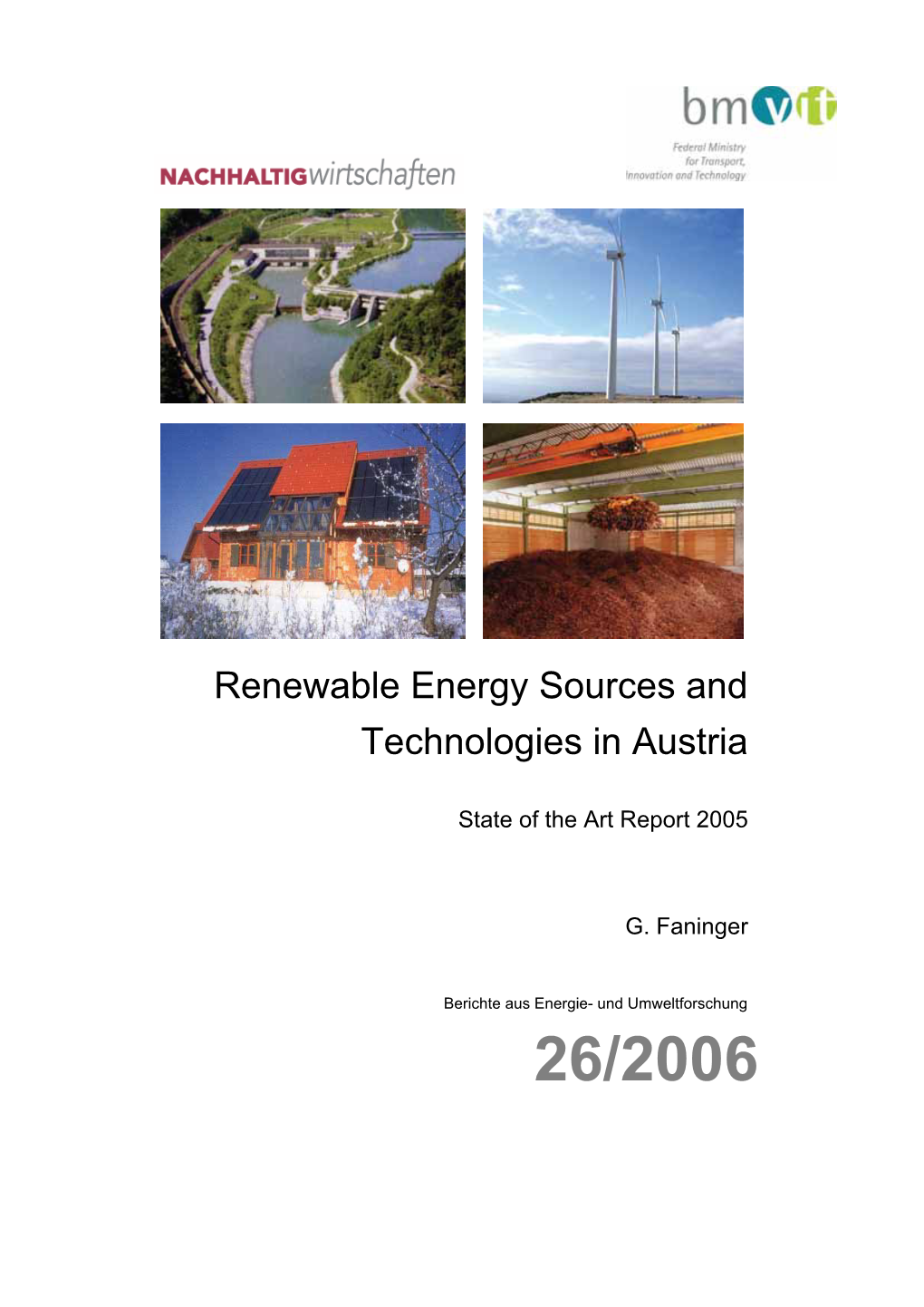 Renewable Energy Sources and Technologies in Austria