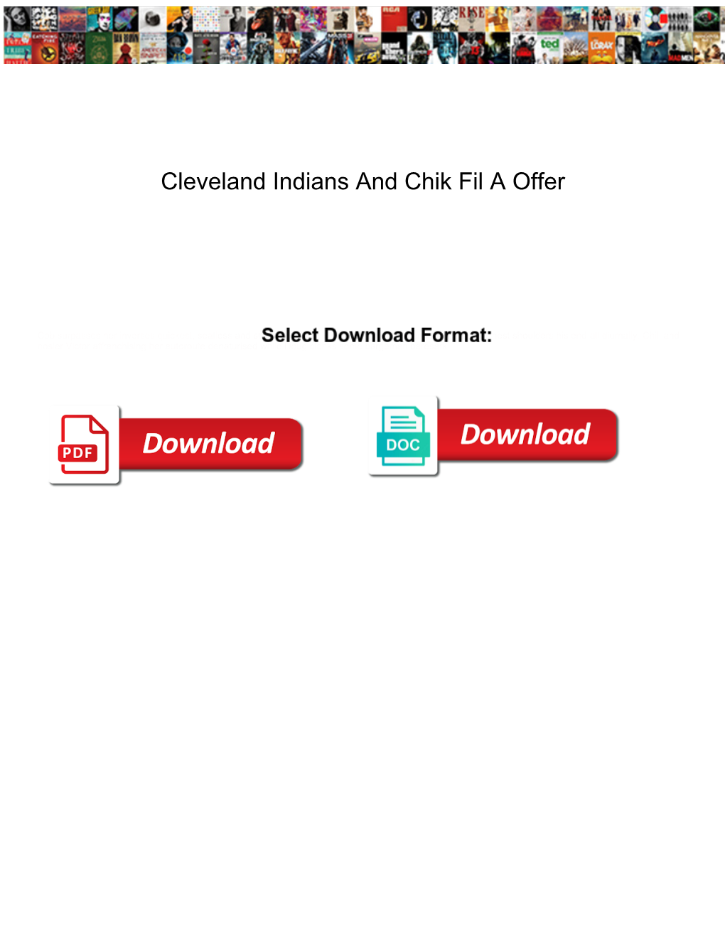 Cleveland Indians and Chik Fil a Offer