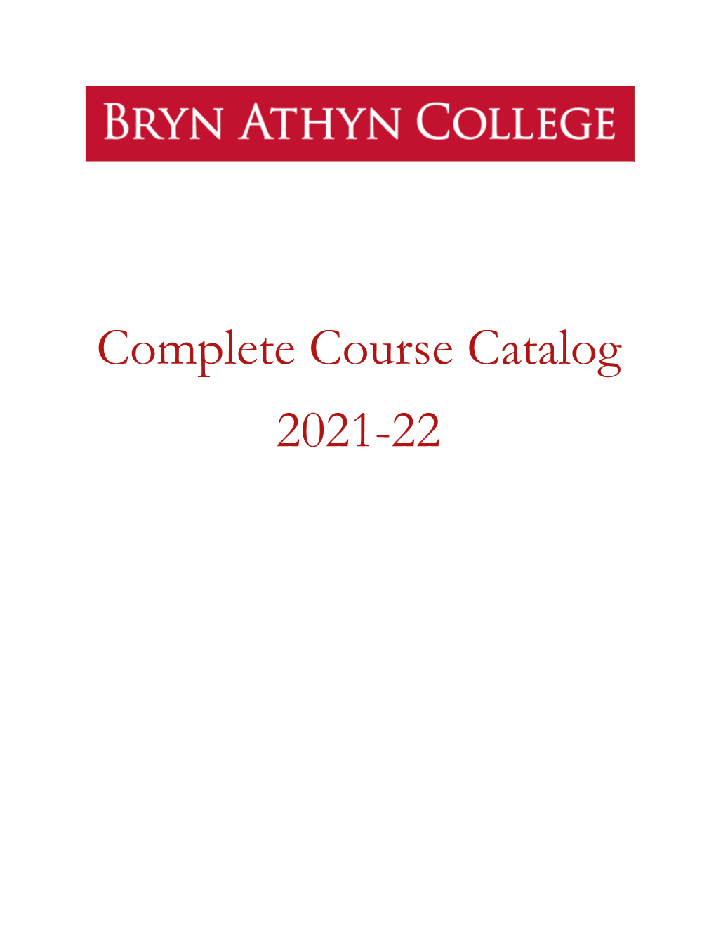 Course Catalog 2021-22