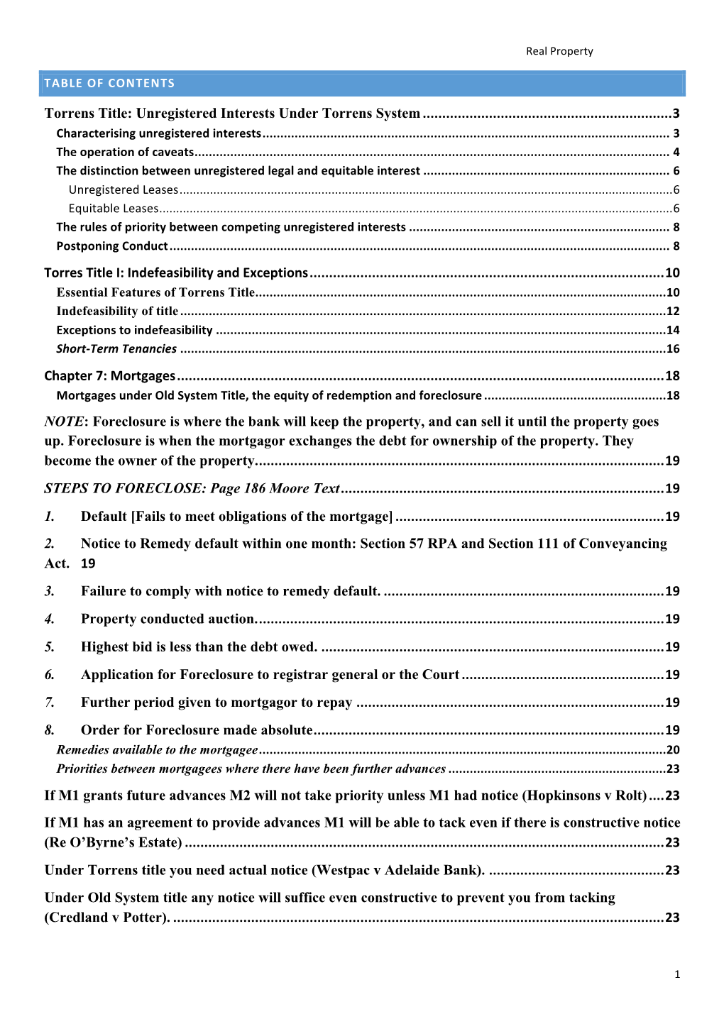 Torrens Title: Unregistered Interests Under Torrens System