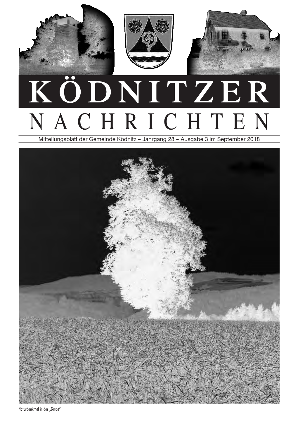 Mitteilungsblatt Der Gemeinde Ködnitz – Jahrgang 28 – Ausgabe 3 Im September 2018