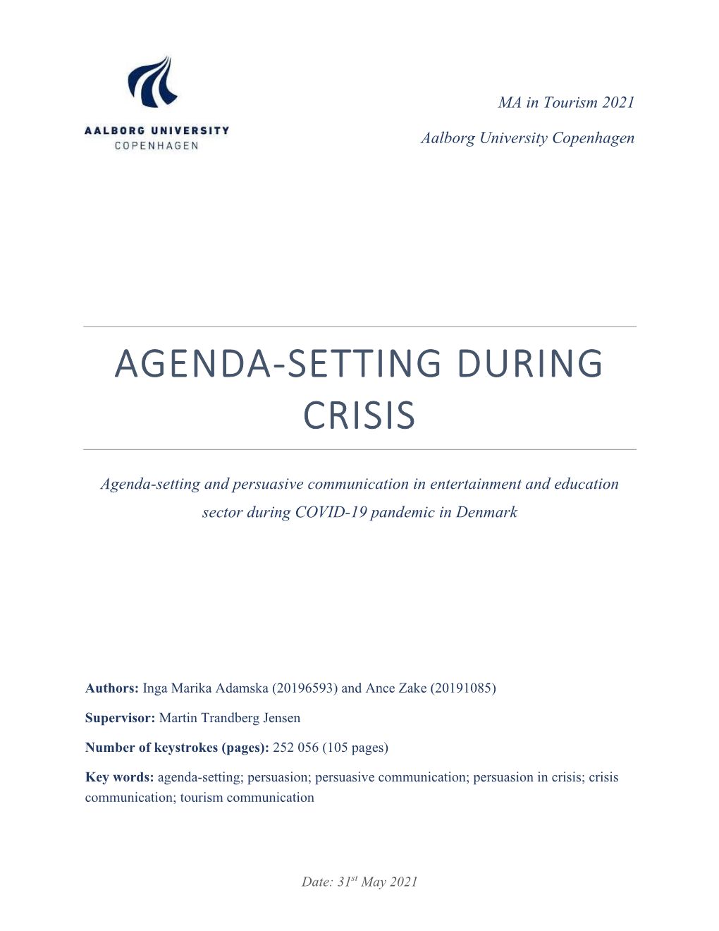 Agenda-Setting During Crisis