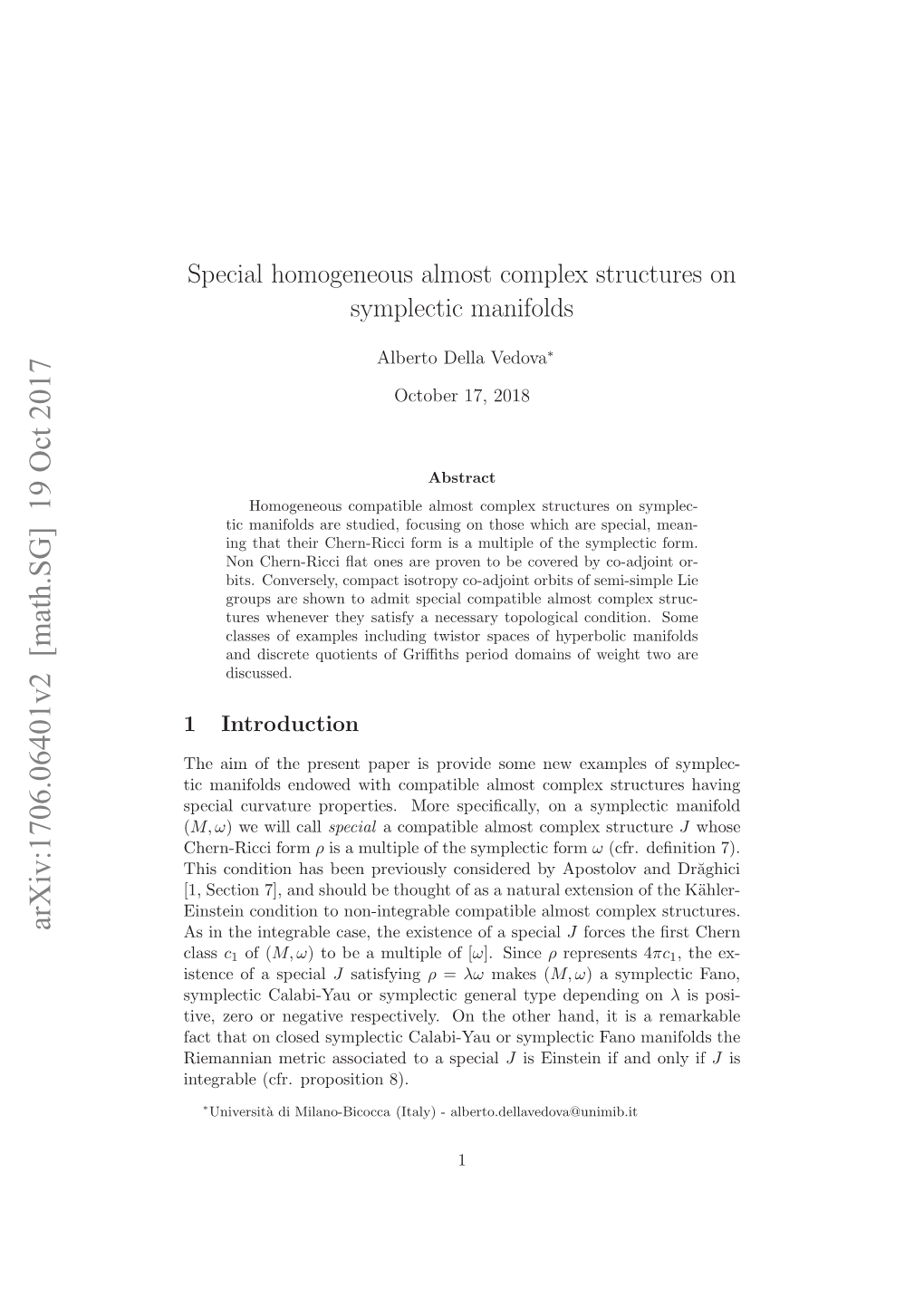 Special Homogeneous Almost Complex Structures on Symplectic