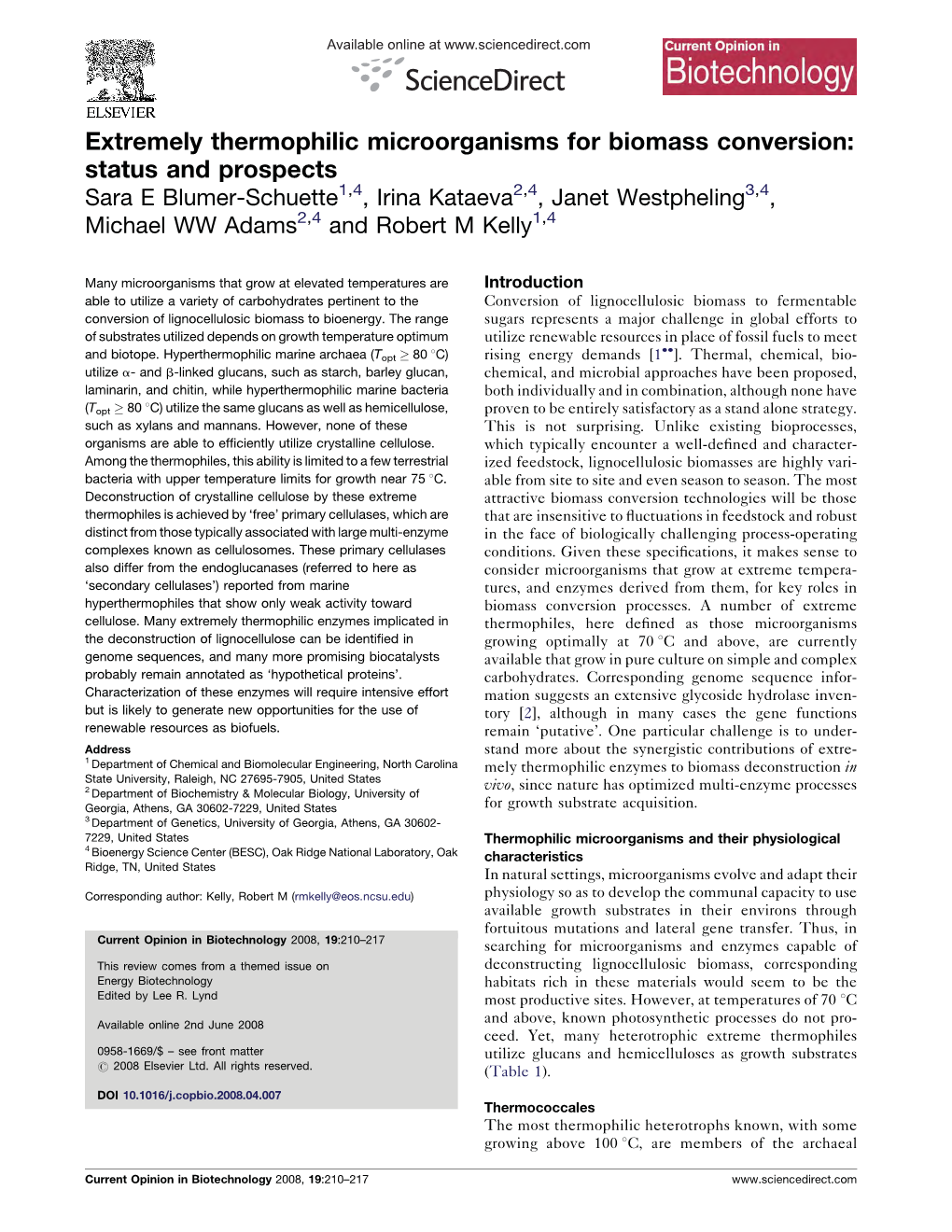 Extremely Thermophilic Microorganisms for Biomass