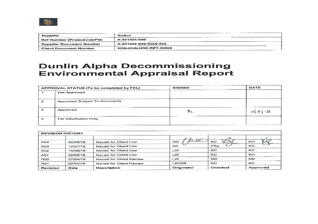 Dunlin Alpha Environmental Appraisal Report