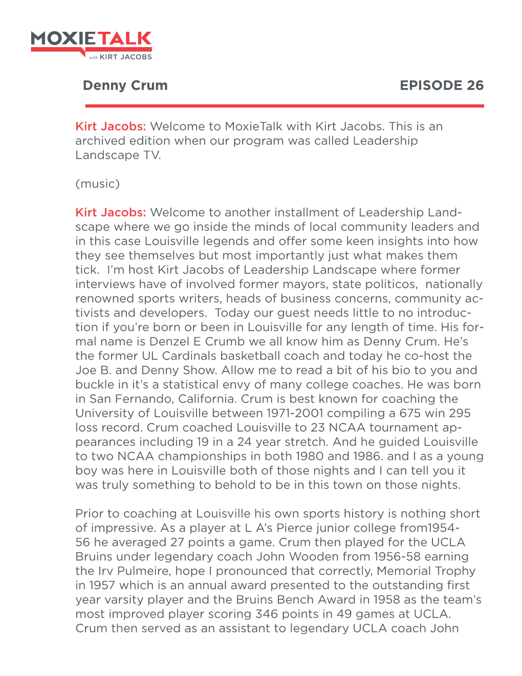 Denny Crum EPISODE 26