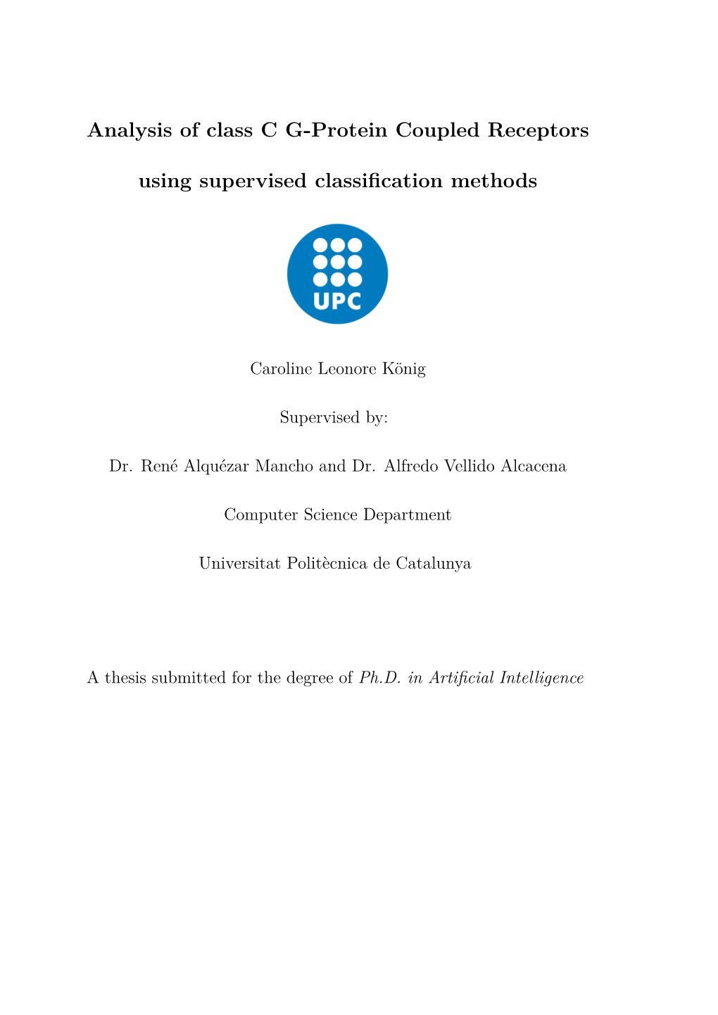 Analysis of Class C G-Protein Coupled Receptors Using Supervised