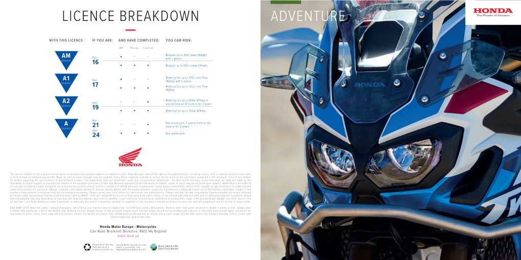 000616 Honda Adventure Category Brochure 2018.Indd