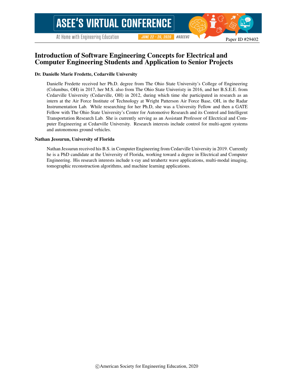 Introduction of Software Engineering Concepts for Electrical and Computer Engineering Students and Application to Senior Projects