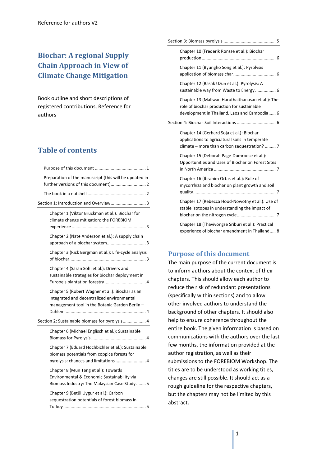 Biochar: a Regional Supply Chain Approach in View of Climate