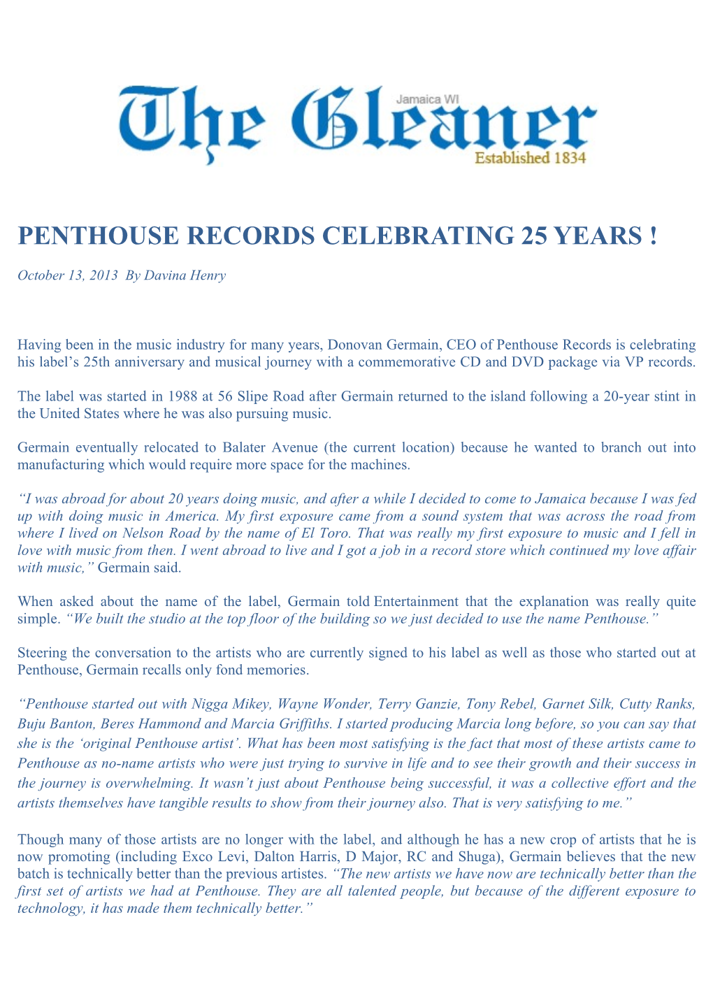Penthouse Records Celebrating 25 Years !