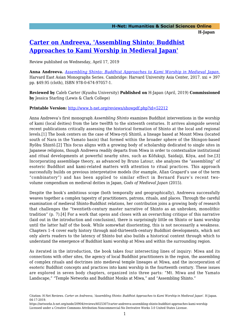 Assembling Shinto: Buddhist Approaches to Kami Worship in Medieval Japan'