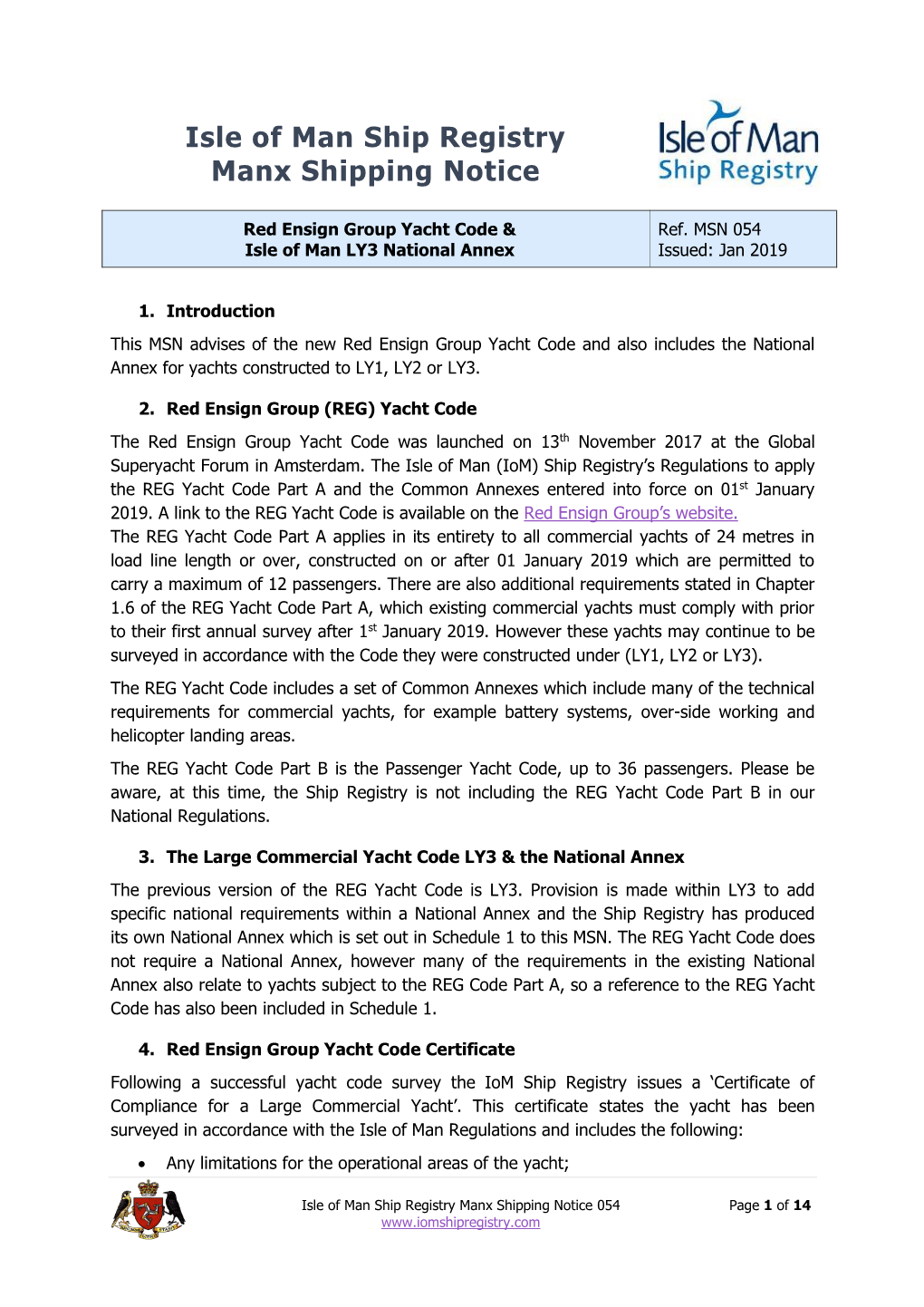 MSN 054 Isle of Man LY3 National Annex Issued: Jan 2019