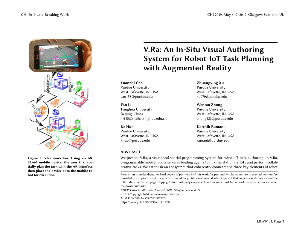 V.Ra: an In-Situ Visual Authoring System for Robot-Iot Task Planning with Augmented Reality