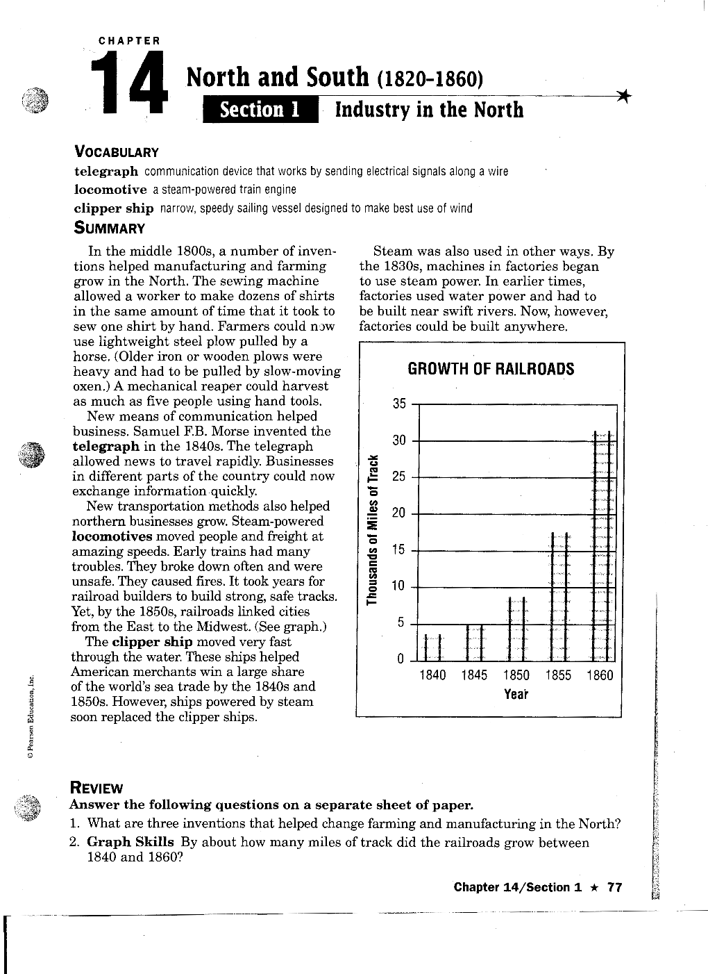 North and South (1820-1860) 14 L:I§!It.Jfll Industry in the North