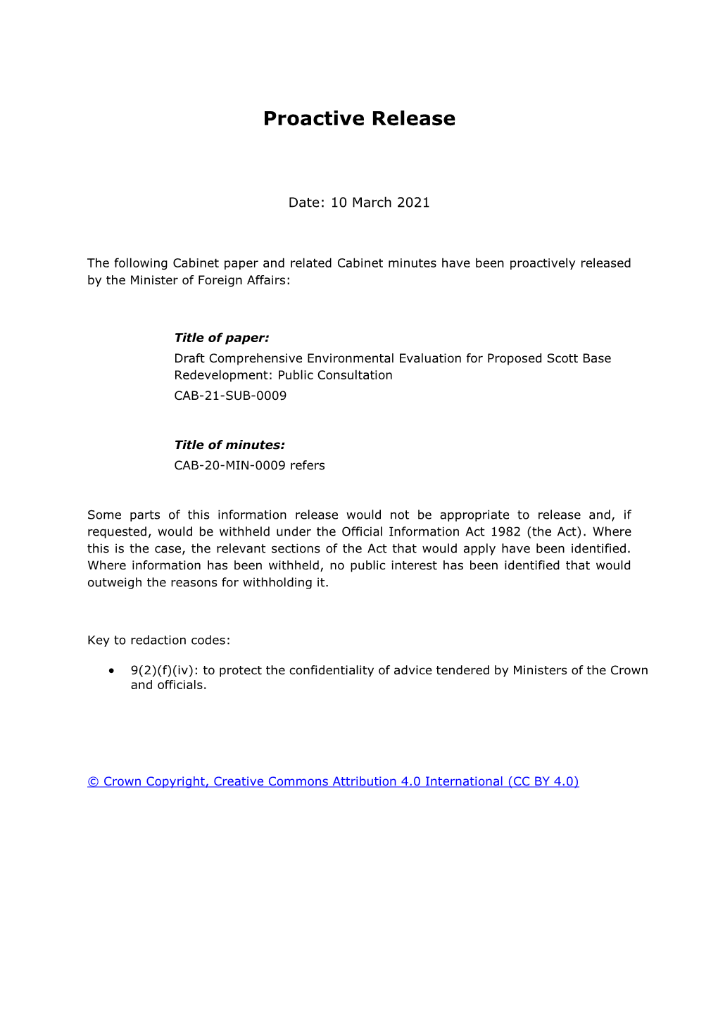 PR 2021 009 Draft Comprehensive Environmental Evaluation For