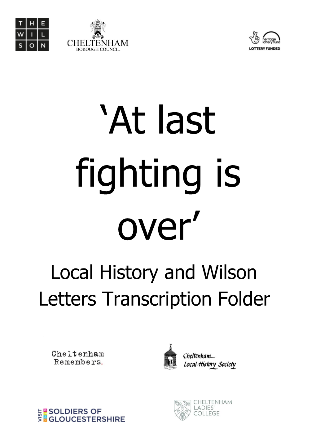 Local History and Wilson Letters Transcription Folder