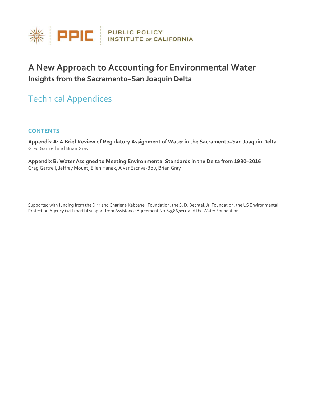 Insights from the Sacramento–San Joaquin Delta, Technical Appendix