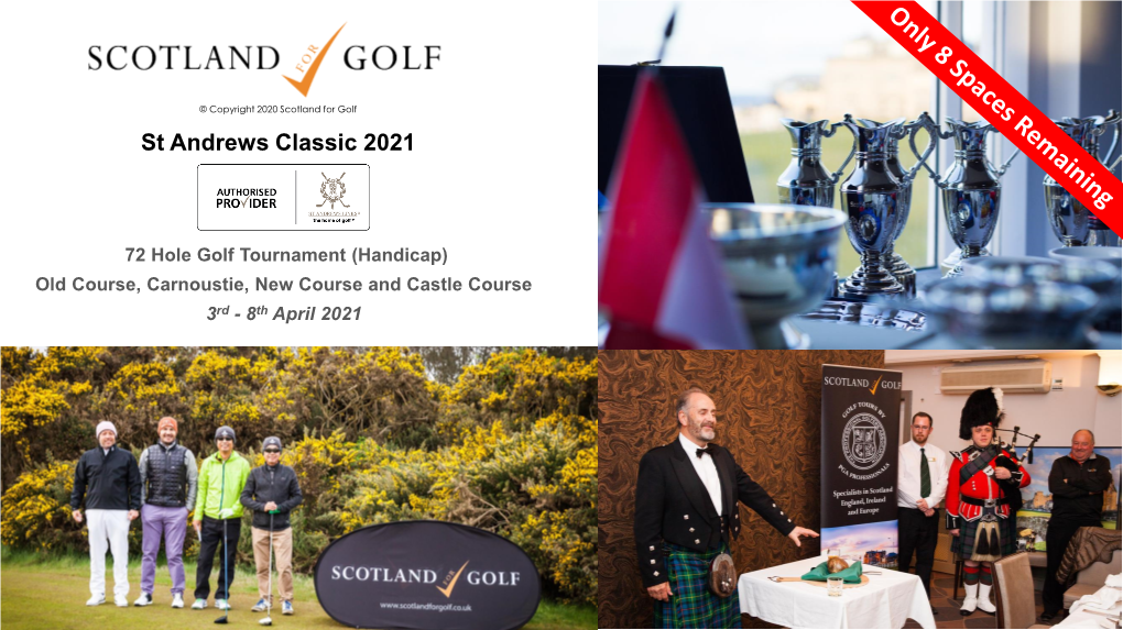 St Andrews Classic 2021 Price List